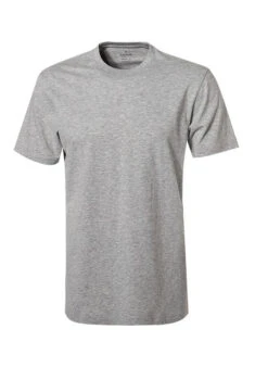 RAGMAN T-Shirts, Regular Fit, Baumwolle, Hellgrau Meliert -Maenner Mode Haus  142962 norm2