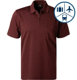 RAGMAN Zip-Polo, Pima Baumwoll-Piqué, Marsala