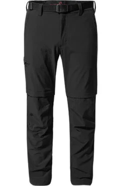 Maier Sports 2-in-1 Funktionshose, Mikrofaser Wasserabweisend, Schwarz