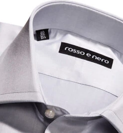 Hemd, Slim Fit, Twill, Hellgrau -Maenner Mode Haus  156789 norm2