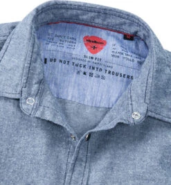 Hemd Slim Fit, Flanell, Blau -Maenner Mode Haus  162031 norm2