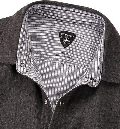 Hemd, Shaped Fit, Baumwolle Doubleface, Schwarz 5 Hemd, Shaped Fit, Baumwolle Doubleface, Schwarz – Bild 3