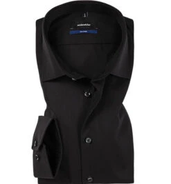 Seidensticker Hemd, Shaped Fit, Popeline, Extra Langer Arm, Schwarz