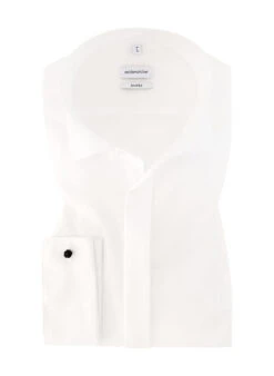 Seidensticker Smokinghemd, Shaped Fit, Popeline, Weiß