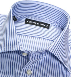 Hemd, Slim Fit, Popeline, Blau-weiß Gestreift -Maenner Mode Haus  181499 norm2