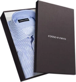 Hemd, Slim Fit, Popeline, Blau-weiß Gestreift -Maenner Mode Haus  181499 norm3