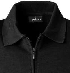 RAGMAN Zip-Polo, Pima Baumwoll-Piqué, Schwarz -Maenner Mode Haus  184850 norm2