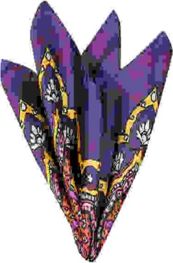 Einstecktuch, Seide, Violett Gemustert 9 Einstecktuch, Seide, Violett Gemustert -Maenner Mode Haus 186411 norm 1