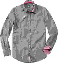 Hemd, Slim Fit, Baumwolle, Jeansblau-weiß Gemustert -Maenner Mode Haus  193047 norm 1