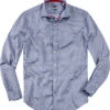 Hemd, Slim Fit, Popeline, Blau Gemustert -Maenner Mode Haus  193062 norm