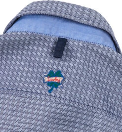 Hemd, Slim Fit, Popeline, Blau Gemustert -Maenner Mode Haus  193062 norm6