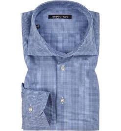 Hemd, Slim Fit, Twill, Hellblau-weiß Kariert