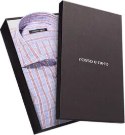 Hemd, Slim Fit, Baumwolle, Blau-rot Kariert -Maenner Mode Haus  232345 norm3