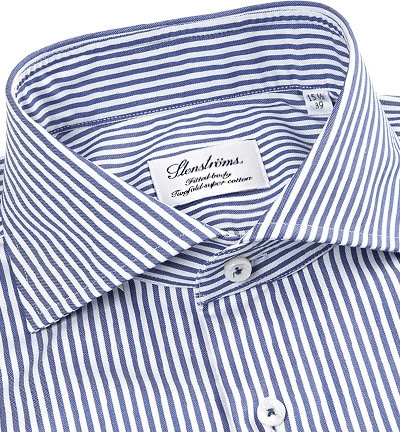 Stenströms Hemd, Fitted Body, Twill, Blau-weiß Gestreift 4 Stenströms Hemd, Fitted Body, Twill, Blau-weiß Gestreift – Bild 2