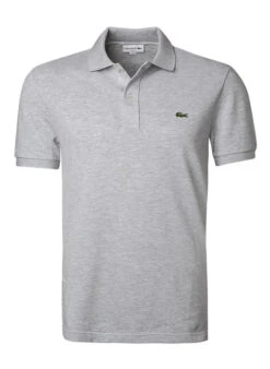 Lacoste Polo-Shirt, Slim Fit, Baumwoll-Piqué, Argent Meliert