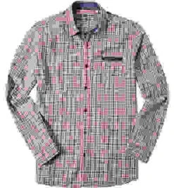 Hemd, Twill, Rot-blau Kariert -Maenner Mode Haus  246628 norm 1