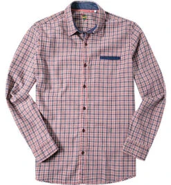 Hemd, Twill, Rot-blau Kariert