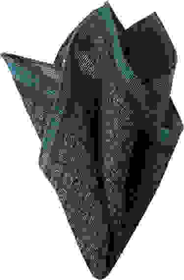 Einstecktuch, Wolle-Seide, Dunkelbraun-petrol Gemustert 6 Einstecktuch, Wolle-Seide, Dunkelbraun-petrol Gemustert – Bild 4