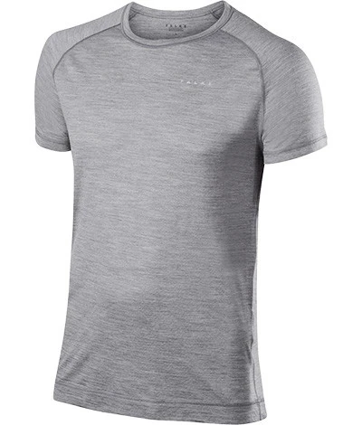 Falke T-Shirt, Regular Fit, Wolle-Seide, Hellgrau Meliert 3 Falke T-Shirt, Regular Fit, Wolle-Seide, Hellgrau Meliert