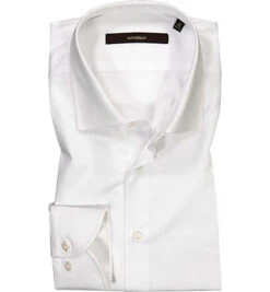 Windsor. Hemd, Shaped Fit, Twill, Weiß