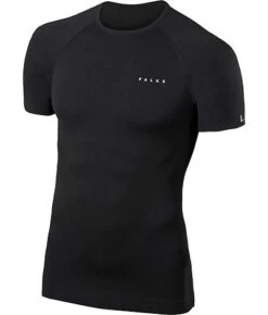 Falke T-Shirt, Tight Fit, Mikrofaser, Schwarz