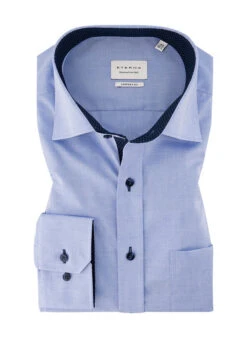 Eterna Hemd, Comfort Fit, Baumwolle, Extra Langer Arm, Bleu