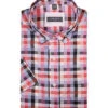Eterna Kurzarmhemd, Slim Fit, Twill, Pink Kariert