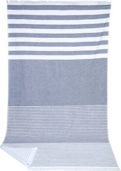 Strandtuch, 100x 180 Cm, Blau Gestreift