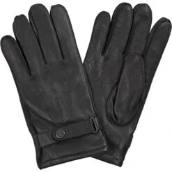 Handschuhe, Hirschleder, Schwarz