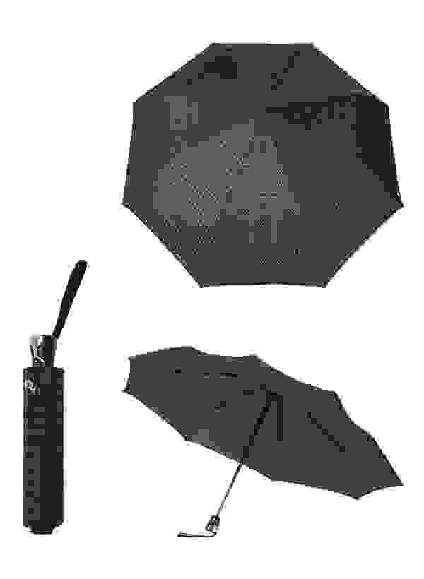 Bugatti Regenschirm, Automatik Extra Leicht, Schwarz-grau Gemustert 4 Bugatti Regenschirm, Automatik Extra Leicht, Schwarz-grau Gemustert – Bild 2