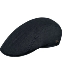 Schiebermütze, Leinen, Blau