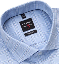 OLYMP Hemd, Body Fit, Baumwolle, Hellblau Kariert 7 OLYMP Hemd, Body Fit, Baumwolle, Hellblau Kariert -Maenner Mode Haus 301231 norm2