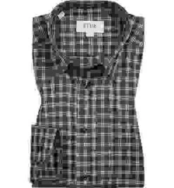 ETON Hemd, Slim Fit, Twill, Grau-blau Kariert -Maenner Mode Haus  304570 norm 1
