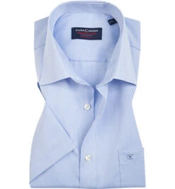 Kurzarmhemd, Comfort Fit, Chambray, Bleu Meliert
