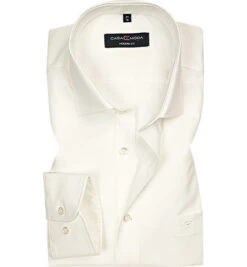 Hemd, Modern Fit, Popeline, Extra Langer Arm, Wollweiß