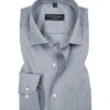 Hemd, Modern Fit, Popeline, Extra Langer Arm, Hellgrau Meliert -Maenner Mode Haus  312863 norm