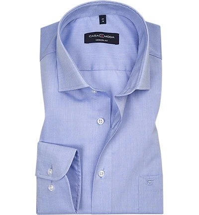 Hemd, Modern Fit, Popeline, Extra Langer Arm, Hellblau Meliert 3 Hemd, Modern Fit, Popeline, Extra Langer Arm, Hellblau Meliert