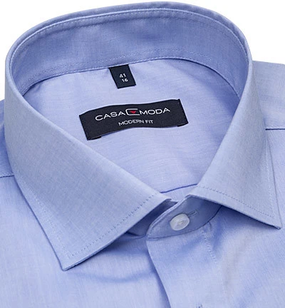 Hemd, Modern Fit, Popeline, Extra Langer Arm, Hellblau Meliert 5 Hemd, Modern Fit, Popeline, Extra Langer Arm, Hellblau Meliert – Bild 3