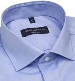Hemd, Modern Fit, Baumwolle, Extra Langer Arm, Hellblau Meliert -Maenner Mode Haus  312876 norm2