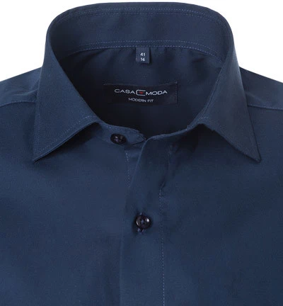 Kurzarmhemd, Modern Fit, Baumwolle, Navy 4 Kurzarmhemd, Modern Fit, Baumwolle, Navy – Bild 2