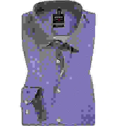 OLYMP Hemd, Body Fit, Baumwolle, Extra Langer Arm, Marineblau Gemustert 6 OLYMP Hemd, Body Fit, Baumwolle, Extra Langer Arm, Marineblau Gemustert – Bild 4