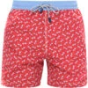 Badeshorts, Mikrofaser, Rot-blau Gemustert -Maenner Mode Haus  321101 norm