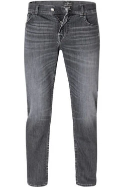 7 For All Mankind Jeans, Tapered Fit, Baumwoll-Stretch, Grau
