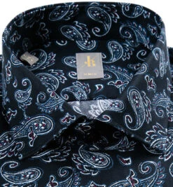 Hemd, Slim Fit, Popeline, Dunkelblau Gemustert 8 Hemd, Slim Fit, Popeline, Dunkelblau Gemustert -Maenner Mode Haus 328373 norm2