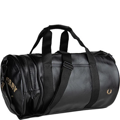 Fred Perry Sporttasche, Kunstleder, Schwarz 3 Fred Perry Sporttasche, Kunstleder, Schwarz