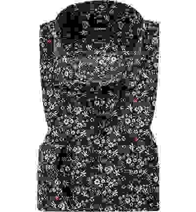 OLYMP Hemd, Modern Fit, Baumwolle, Extra Langer Arm, Navy-bordeaux Gemustert 6 OLYMP Hemd, Modern Fit, Baumwolle, Extra Langer Arm, Navy-bordeaux Gemustert – Bild 4