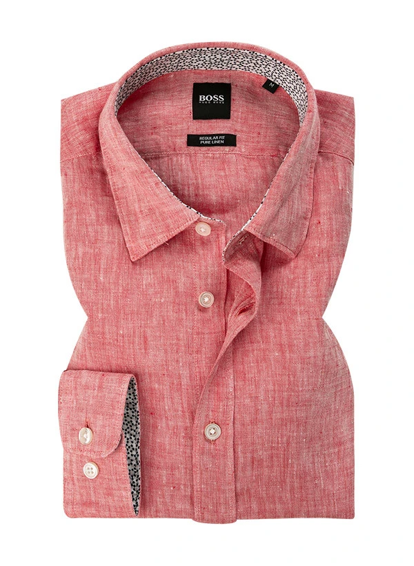 Boss Hemd, Regular Fit, Reines Leinen, Rot 3 Boss Hemd, Regular Fit, Reines Leinen, Rot