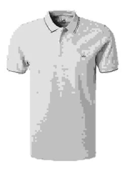 Lee Polo-Shirt, Regular Fit, Baumwoll-Piqué, Hellgrau Meliert -Maenner Mode Haus  342096 norm 1