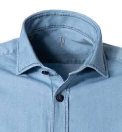 Jeanshemd, Perfect Fit, Baumwolle, Hellblau -Maenner Mode Haus  342754 norm2