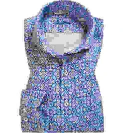 Stenströms Hemd, Fitted Body, Reines Leinen, Blau Gemustert -Maenner Mode Haus  342813 norm 1